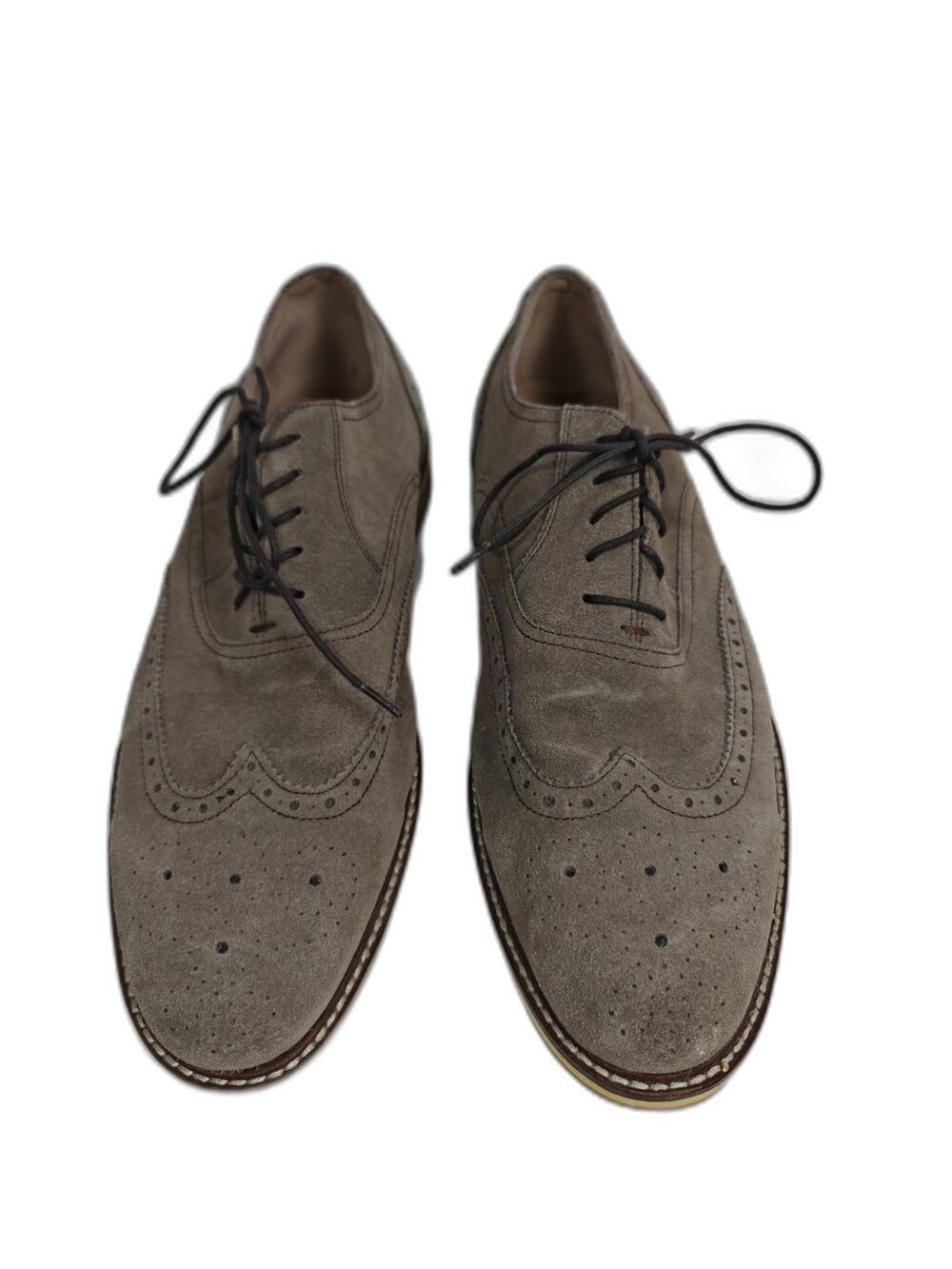 Men Banana Republic Oxford Wingtip Shoes Taupe Size 12M